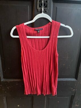 Banana Republic Raspberry Red Knit Scoop Neck Tank